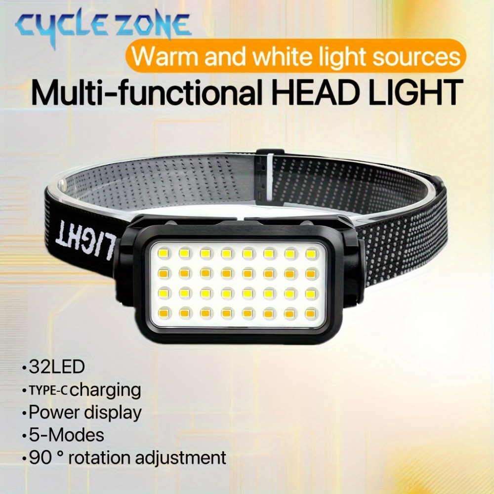 Outdoor Adventure Walks - Lampu depan isi ulang, dengan 32