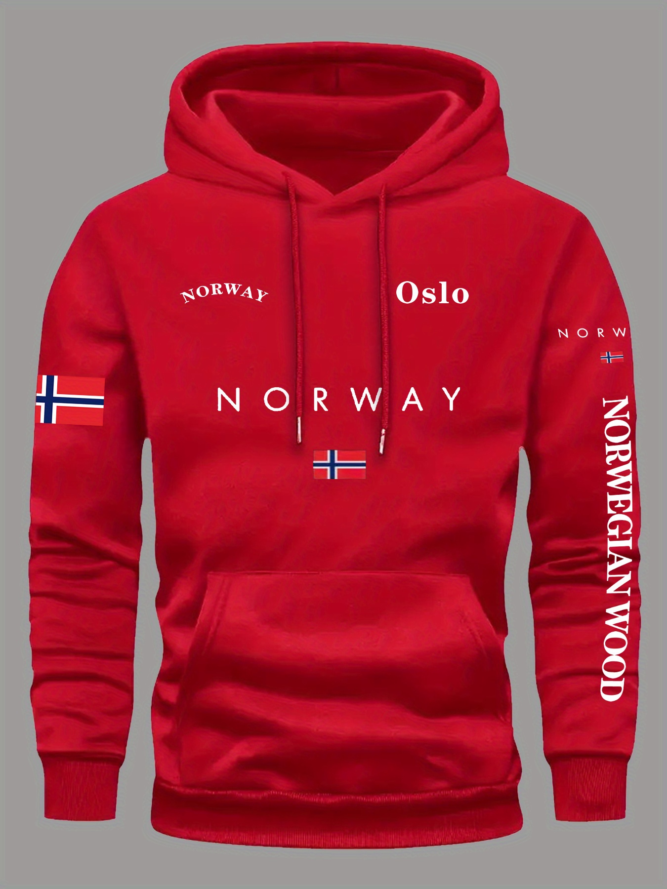 Outdoor Adventure Outfit - Hoodie Bendera NORWAY Pria Wanita Olahraga