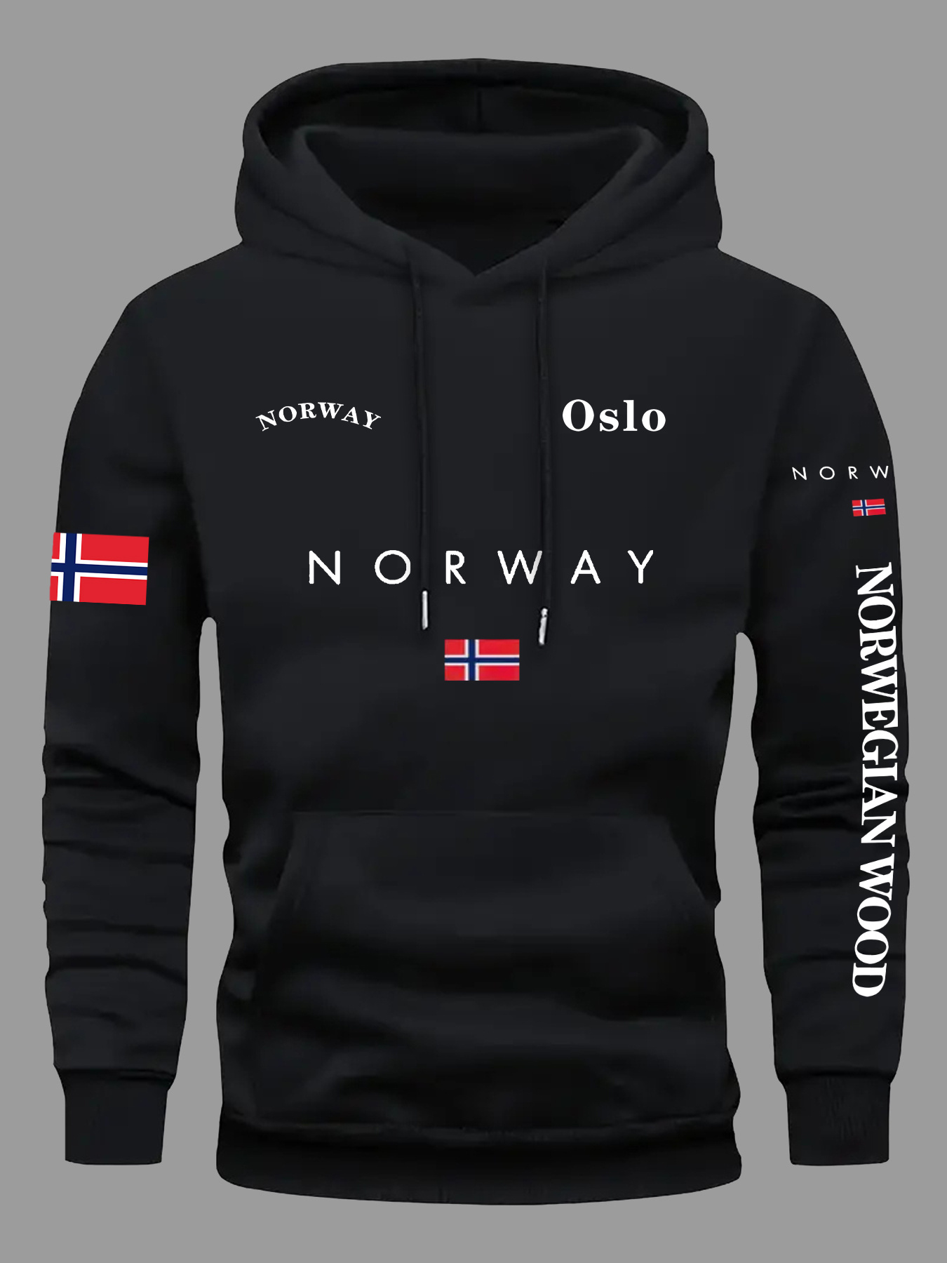 Hoodie Bendera NORWAY Pria Wan - Outdoor Adventure Outfit ulasan dan harga