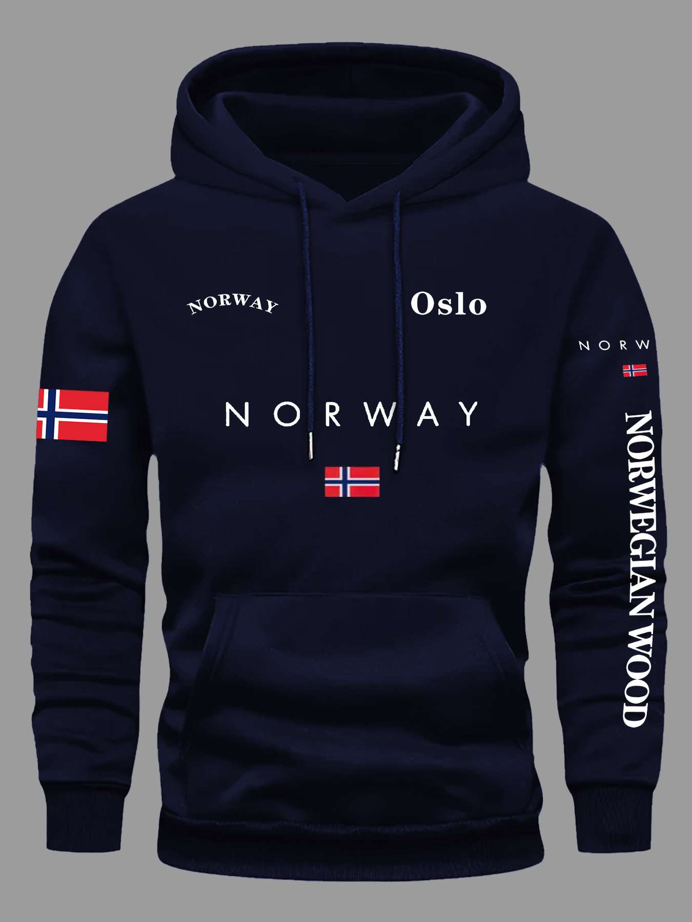 Hoodie Bendera NORWAY Pria Wan - Outdoor Adventure Outfit ulasan dan harga