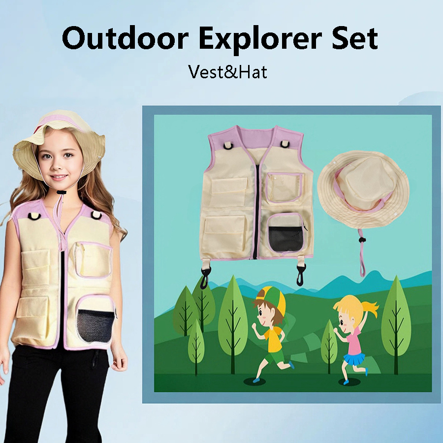 Setelan topi rompi penjelajah  - Outdoor Adventure Outfit ulasan dan harga